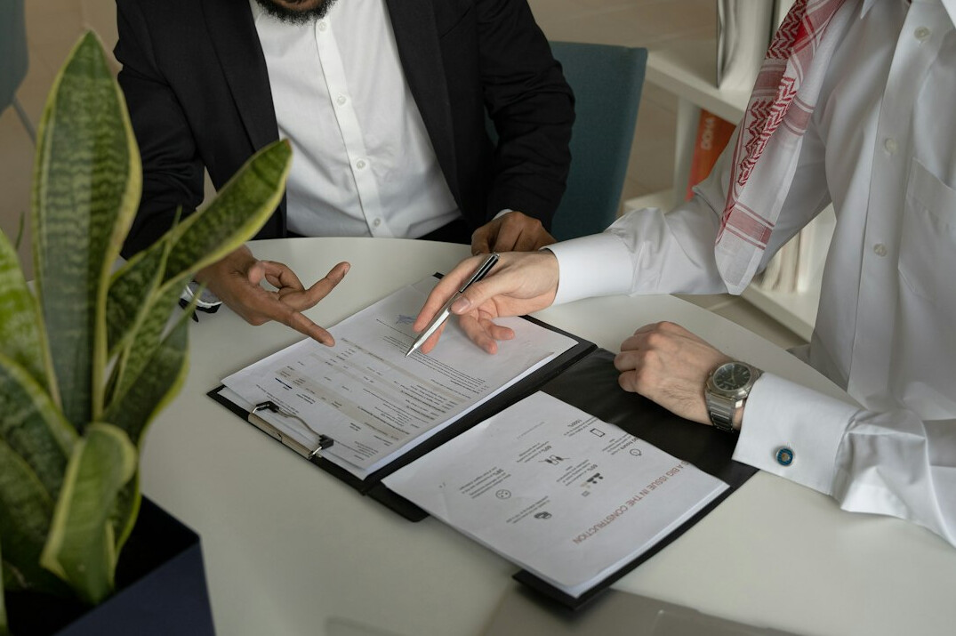 lawyer discussing contract