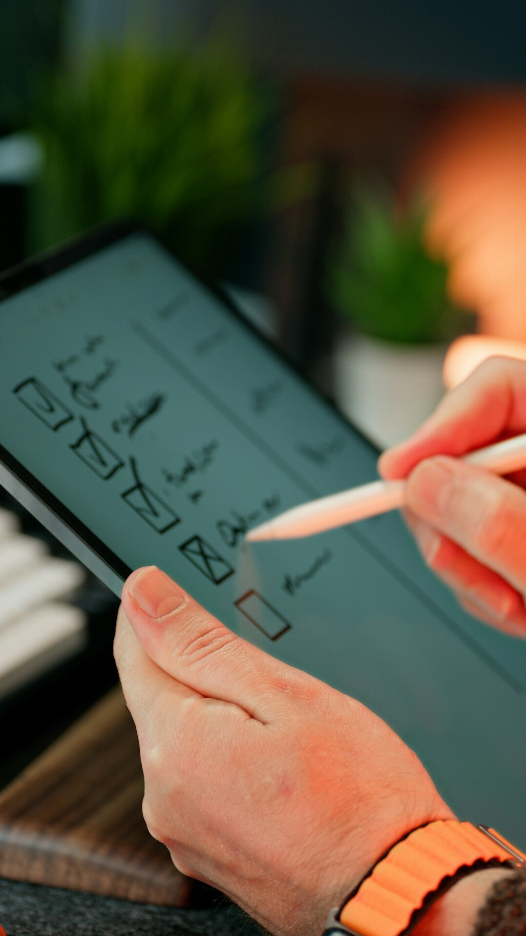 contract signing on tablet